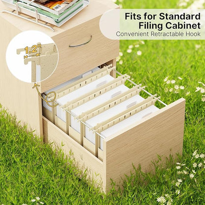 XINGIA Wheat Straw Extra Capacity Hanging File Folder,Letter Size 2 Inch Expanding Plastic File Cabinet Folders,Heavy Duty Hang Folders with Tabs,Accordian Pocket for File Frame Box(Morandi Yellow)