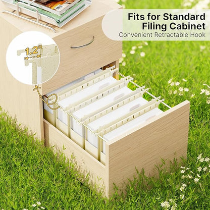 XINGIA Wheat Straw Plastic Hanging File Folders,2 Inch Expansion Letter Size Filing Cabinet Folders,Heavy Duty Expandable File Folder,12 Pack Extra Capacity Hanging Folders with Tab (Morandi Beige)