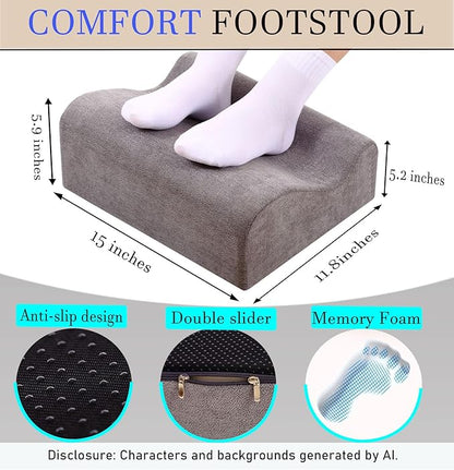 Foot Rest for Under Desk at Work,At Work Soft Ergonomic Footrest,Support Foot Pillow,Heel Chair,Leg Elevation Pillow, (Dark Gray)