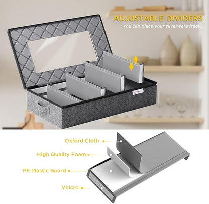 YearningHome China Storage Containers Hard Shell,Moving Boxes for Mugs,Wine Glassess,Plates,Sausers,Utensils and Dinnerware, Sturdy Dish Organizer with Felt Dividers,8-Piece Set,Grey