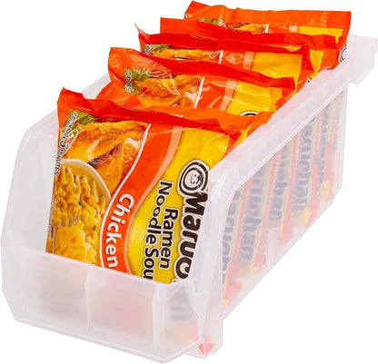 ReadySpace Plastic Containers for Organizing and Storage Bins for Closet, Kitchen, Office, Garage or Pantry Organization, Stackable Bins, Medium (11" x 5" x 5.5"), 8-Pack, Clear