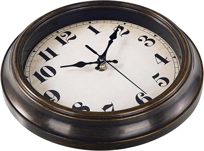 Vintage Wall Clock 8 Inch Retro Silent Wall Clocks Battery Operated for Kitchen Bathroom Bedroom Home Decor (Bronze)