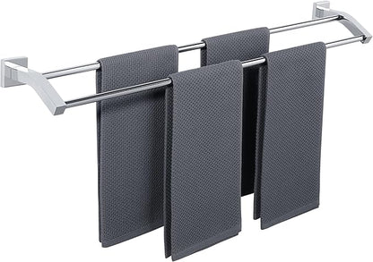 Alise Double Bath Towel Bars Towel Racks for Bathroom,Wall Mount Towel Holder Heavy Duty 32-Inch Towel Hanger Rail,SUS304 Stainless Steel Polished Chrome