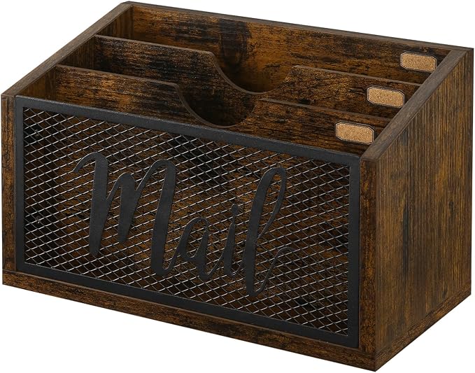 YINMIT Mail Organizer Countertop, Mail Holder, Mail Sorter for Desk, Desktop Mail Basket, Mail Organizer Wall Mounted, Office Desk Organizers and Accessories for File Paper Folder