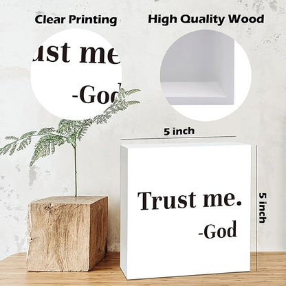 Farmhouse Decor, Christian God Home Decorations, Aesthetic Entry Way Table Shelf Wood Box Decor, Living Room Table Accessories, Boho Office Decorations For Work (03)