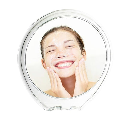 JiBen Fogless Shower Mirror with Power Locking Suction Cup, Built-in Razor Hook and 360 Degree Rotating Adjustable Arm, Personal Fog Free Bathroom Shaving Mirror (Clear)