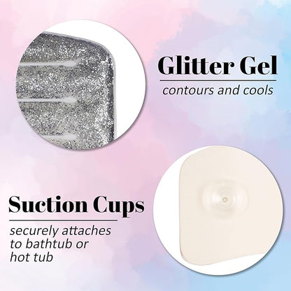 Glitter Gel Cooling Spa Pillow – Bathtub & Hot Tub Relaxation Cushion | Neck & Head Support Bath Pillow | Luxury Spa Accessory Gift for Women – Ultimate Comfort & Relaxation
