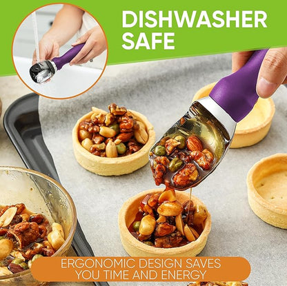 Spring Chef Ice Cream Scoop with Soft Grip Handle, Professional Heavy Duty Sturdy Scooper, Premium Kitchen Tool for Cookie Dough, Gelato, Sorbet, Purple