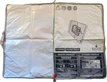 Kovrd 2-in-1 Reusable Paint Tray Storage Bag and 39” x 29” Drop Cloth, Keep Brushes Rollers and Paint Wet for Days, Fits 5-gal Bucket, Contractor Quality for Professional Interior and Exterior Jobs