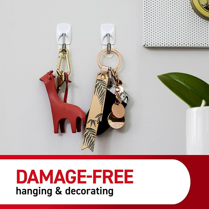 Command Small Wire Toggle Hooks, 16 Hooks and 24 Strips, Damage-Free Hanging Wall Hook with Adhesive, No Tools Required, Great for Home, Kitchen, and Office Organization, Holds up to 0.5 lb