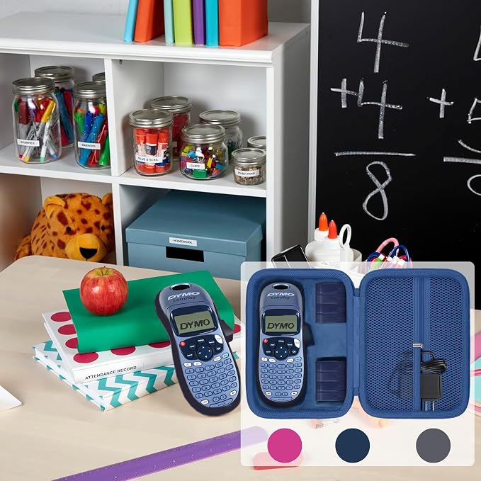 Label Printer Case Compatible with DYMO LetraTag LT-100H/LT-100H Plus Handheld Label Maker(Blue Case)