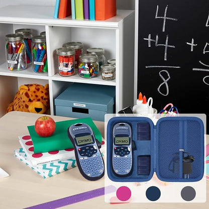 Label Printer Case Compatible with DYMO LetraTag LT-100H/LT-100H Plus Handheld Label Maker(Blue Case)
