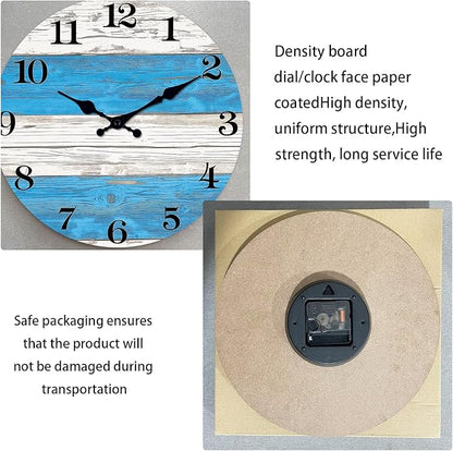 XNM 24 Inch Oversized Wall Clocks for Living Room Decor Battery Powered Clock for Wall Rustic Wall Clock Non Ticking(No Solid Wood, It is with MDF Material)