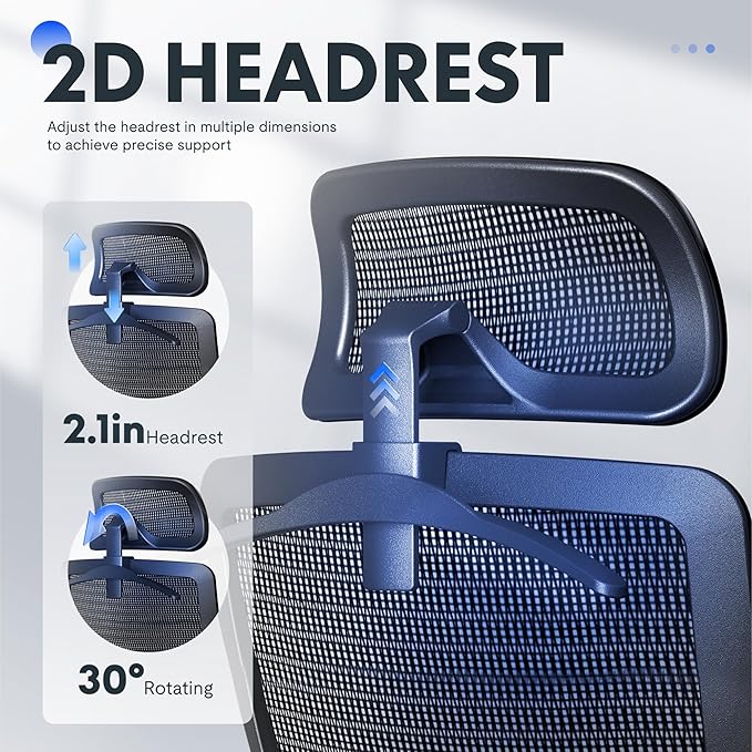 FLEXISPOT OC3 Air Ergonomic Office Chair Mesh Back Swivel Computer Chair Executive Office Desk Chairs with Adjustable Lumbar Support/2D Headrest/Lockable Backrest, Mesh Seat Cushion, Black