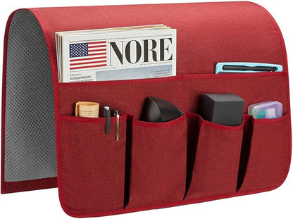 Sofa Armrest Organizer, Remote Control Holder for Recliner Couch, Arm Chair Caddy with 6 Pockets for Magazine, Tablet, Phone, iPad