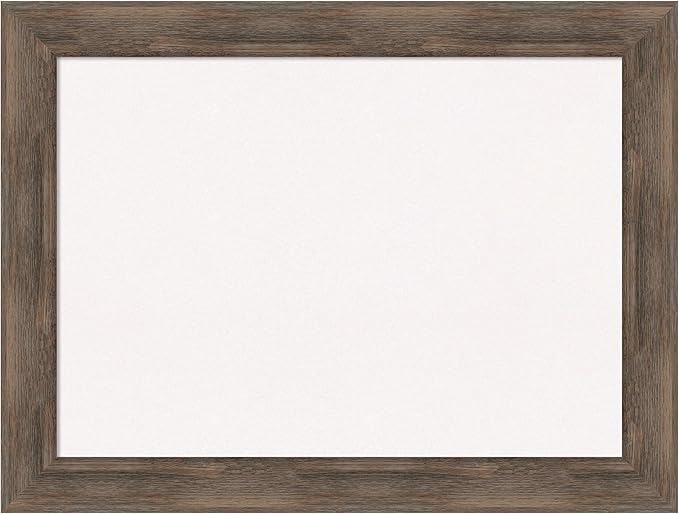 Amanti Art White Cork Board for Wall, 25x33 Vision Board with Brown Wood Frame, Medium Corkboard Office Decor for Home Organization, Rustic Farmhouse Corkboard Pinboard to display items for home