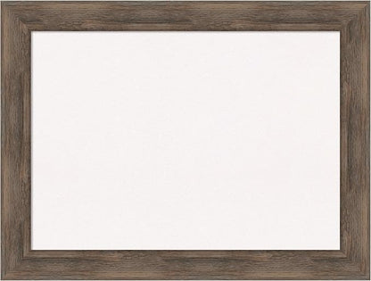 Amanti Art White Cork Board for Wall, 25x33 Vision Board with Brown Wood Frame, Medium Corkboard Office Decor for Home Organization, Rustic Farmhouse Corkboard Pinboard to display items for home