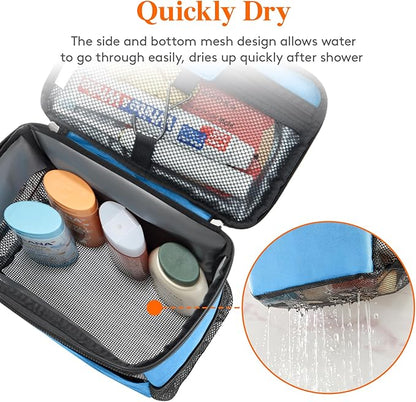 Lifewit Mesh Shower Caddy Bag Portable for College Dorm Room Essentials, Hanging Organizer Basket, Quick Dry Tote Bag for Camping, Bathroom, Beach, Travel, Medium, Blue