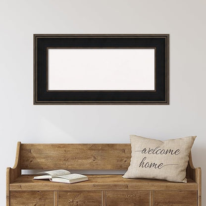 Amanti Art White Cork Board for Wall, 20x38 Vision Board with Brown Wood Frame, Medium Corkboard Office Decor for Home Organization, Casual Corkboard Pinboard to Display Items for Home Organization