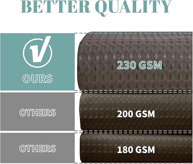 Brown Extra Long No Hook Waffle Weave Shower Curtain with snap-in Liner Replacement, 230GSM Waterproof Fabric Hotel Shower Curtain Set for Bathroom, Through Mesh Top Window,71Wx86H