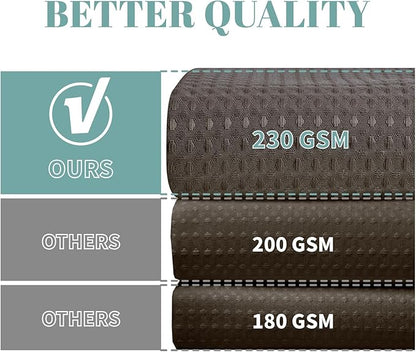Brown Extra Long No Hook Waffle Weave Shower Curtain with snap-in Liner Replacement, 230GSM Waterproof Fabric Hotel Shower Curtain Set for Bathroom, Through Mesh Top Window,71Wx86H