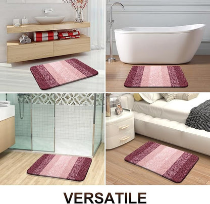 OLANLY Bathroom Runner Rugs Mat 47x24, Extra Soft Absorbent Microfiber Bath Rugs, Rubber Backing, Quick Dry, Washable Long Bath Mats for Bathroom Floor, Tub and Shower, Home Decor Accessories, Red