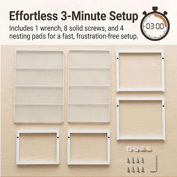 Set of 2 Cabinet Organizers 16.1''W 44 LBS Load Capacity Heavy Duty Kitchen Pantry Shelves Counter Countertop Storage Racks