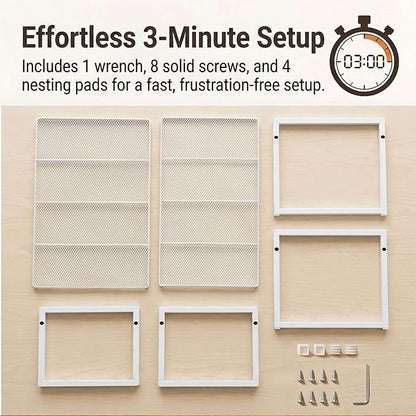 Set of 2 Cabinet Organizers 16.1''W 44 LBS Load Capacity Heavy Duty Kitchen Pantry Shelves Counter Countertop Storage Racks