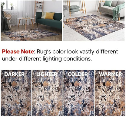 Keen Home Design Runner Rugs - 32"x192" Non-Shedding, Thick Pile Abstract Rugs for Kitchen, Living Room, Bedroom, Dining Room, Entryway - Size: 2'8" x 16', Skies Multi