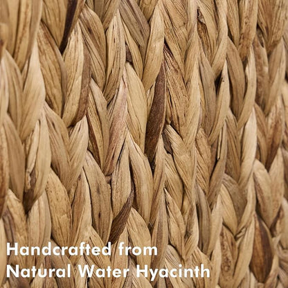 BROWNLILY Hand-Woven Magazine Holder, Natural Water Hyacinth Magazine Wicker Basket, Magazine Storage Floor Rustic Home Decor for Living Room, Bedroom