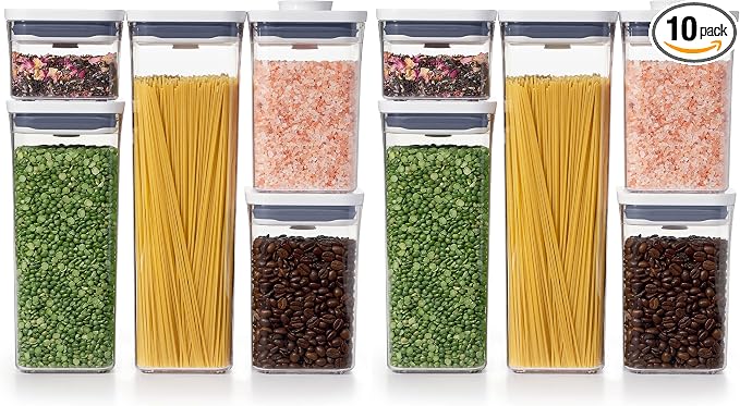 OXO Good Grips Storage Container Airtight | Stackable | For Pantry Organization | Dishwasher Safe | 5 Piece Set, Pack of 2