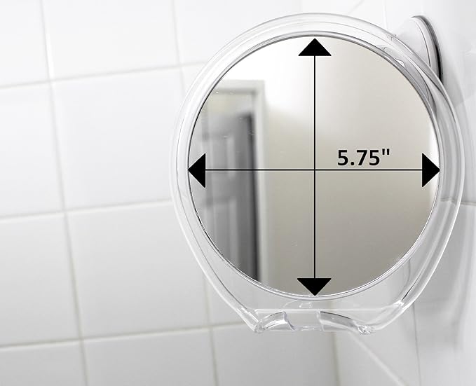 JiBen Fogless Shower Mirror with Power Locking Suction Cup, Built-in Razor Hook and 360 Degree Rotating Adjustable Arm, Personal Fog Free Bathroom Shaving Mirror (Clear)