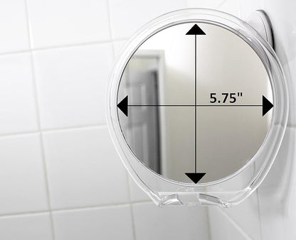 JiBen Fogless Shower Mirror with Power Locking Suction Cup, Built-in Razor Hook and 360 Degree Rotating Adjustable Arm, Personal Fog Free Bathroom Shaving Mirror (Clear)