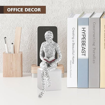 GRAPMKTG Home Decor Pulp Reading Women Thinker Statue Aesthetic Sculpture Room Decor Modern Abstract Decoration on Shelf Table Desk for Living Room Office Bedroom E