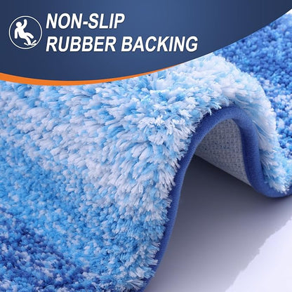 OLANLY Bathroom Runner Rugs Mat 47x20, Extra Soft Absorbent Microfiber Bath Rugs, Rubber Backing, Quick Dry, Long Bath Mats for Bathroom, Tub and Shower, Home Decor Accessories, Light Royal Blue