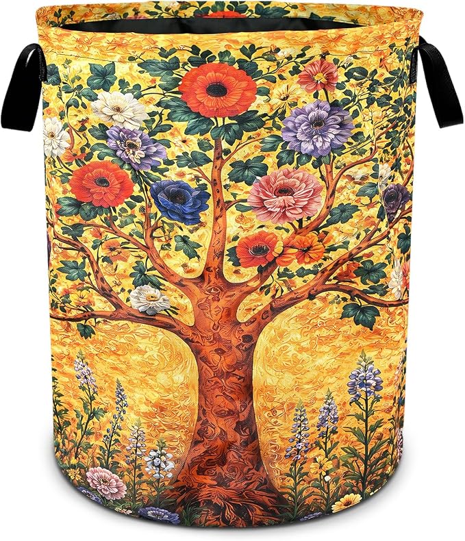 Tree Laundry Basket Waterproof Laundry Hamper Foldable Laundry Bag with Handles for Bedroom, Bathroom, Office, Clothes Storage