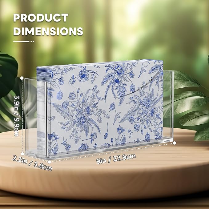 Acrylic Napkin Holder, Clear Waterproof Vertical Guest Towel Holder for Dining Table, Disposable Hand Towels Tray for Bathroom/Hotel/Kitchen