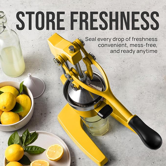 Zulay Kitchen Cast Iron Juicer - Heavy Duty Manual Juicer with Detachable Strainers for Easy Cleaning, Orange Juice Press for Citrus Fruits, Perfect for Bartenders, Juice Lovers & Health Enthusiasts