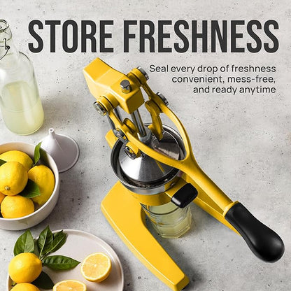 Zulay Kitchen Cast Iron Juicer - Heavy Duty Manual Juicer with Detachable Strainers for Easy Cleaning, Orange Juice Press for Citrus Fruits, Perfect for Bartenders, Juice Lovers & Health Enthusiasts