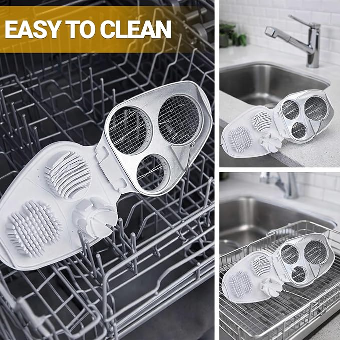 Egg Slicer 3-in-1 for Hard Boiled Eggs, Stainless Steel Wire Egg Cutter with 3 Slicing Styles, Heavy Duty Kitchen Tool for Eggs, Strawberry, Mushroom and Soft Fruits