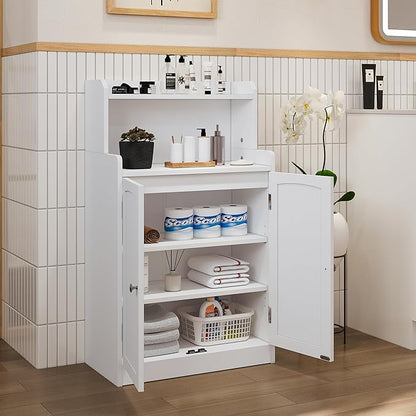 40 Inch Bathroom Storage Cabinet, Freestanding Organizer with 2 Doors, Bath cabinets Floor Standing, Suitable for Dining Room, Kitchen, Living Room, Hallway (Grey)