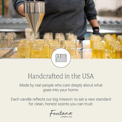 Fontana Candle Co Wood Wick Beeswax Jar Candles, Citrus Peel & Pine - Made with Coconut Oil & Pure Essential Oils – Clean Burn, Long Lasting and Non-Toxic Candles for Home & Room Decor