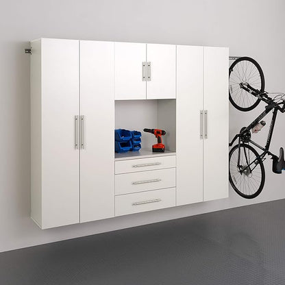 Prepac HangUps 30" Large Garage Cabinet, Bathroom Cabinet Wall Mount, Ideal for Garage, Kitchen and Laundry Organization 30" W x 72" H x 16" D, White