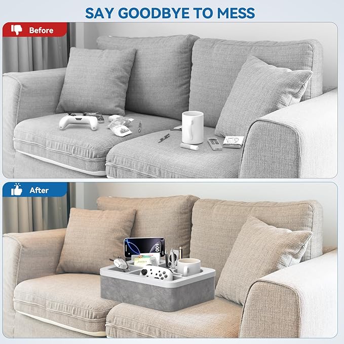 Couch Cup Holder Tray Silicone Couch Cup Holder Pillow Foam Bed Tray Snack Sofa Bed Caddy Organizer Beach Sofa Drink Holder Spill Proof Snack Caddy Removable Sofa Buddy Game Controller Kindle Phone