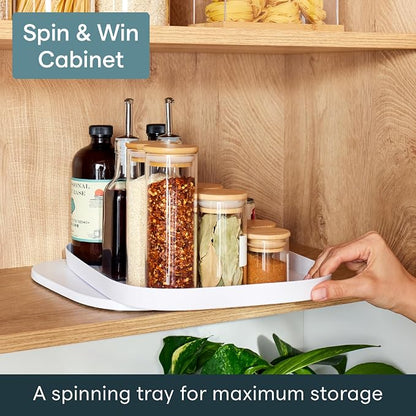 YouCopia MagicTrack Rectangle Turntable, Lazy Susan Max Cabinet Organizer