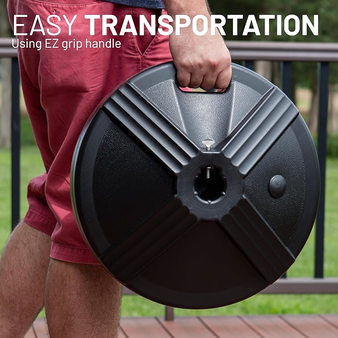 US Weight Durable 50 Pound Fillable Umbrella Base Designed to be Used with a Patio Table