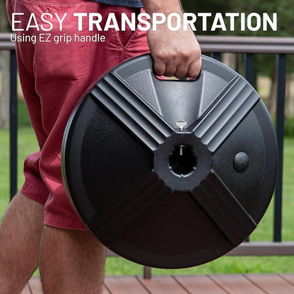 US Weight Durable 50 Pound Fillable Umbrella Base Designed to be Used with a Patio Table