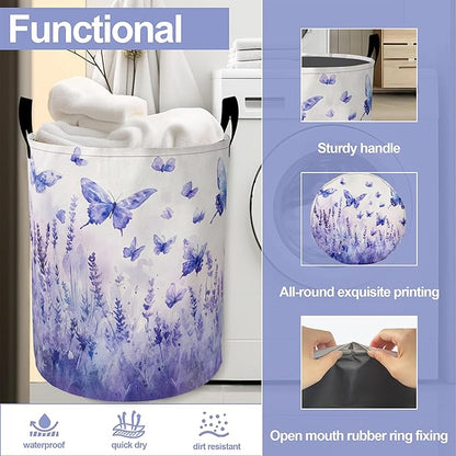 Groovy Starry Sky Sunflower Laundry Basket-Large Foldable Hamper Holder Portable Tall Collapsible Laundry Hamper Storage Basket Bin with Handles, Canvas & Waterproof lining for Household Items