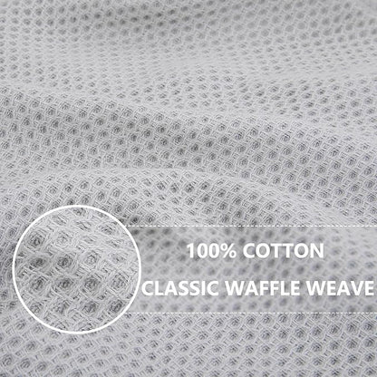 Homaxy 100% Cotton Oversized Waffle Weave Kitchen Dish Towels, Ultra Soft Absorbent Quick Drying Cleaning Towel, 20x28 Inches, 8-Pack, Light Gray