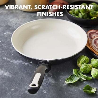 GreenPan Rio Healthy Ceramic Nonstick 10" Frying Pan Skillet, PFAS-Free, Dishwasher Safe, Black